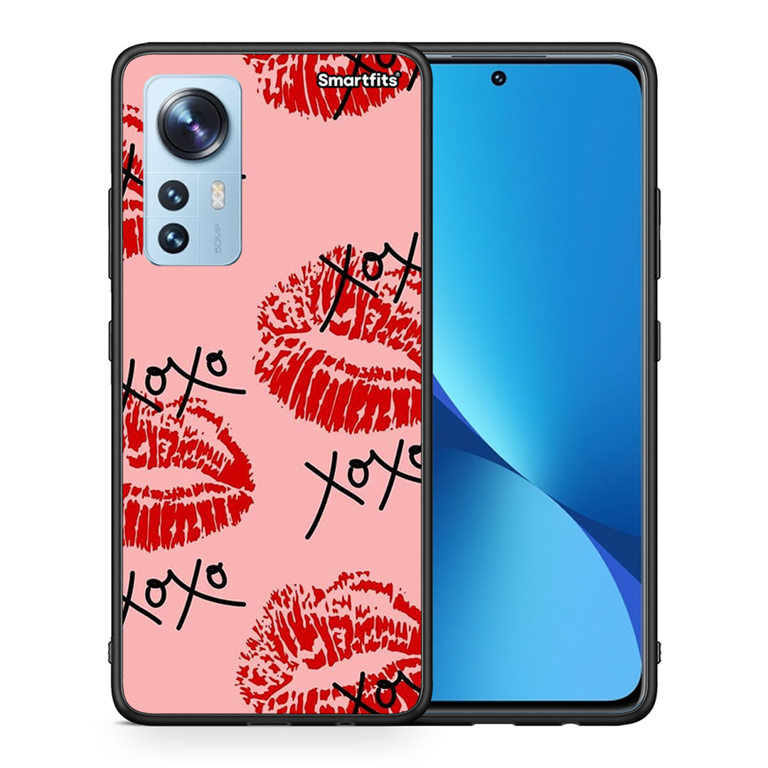 Θήκη Xiaomi 12/12X 5G XOXO Lips από τη Smartfits με σχέδιο στο πίσω μέρος και μαύρο περίβλημα | Xiaomi 12/12X 5G XOXO Lips case with colorful back and black bezels
