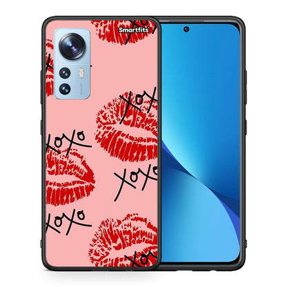 Θήκη Xiaomi 12/12X 5G XOXO Lips από τη Smartfits με σχέδιο στο πίσω μέρος και μαύρο περίβλημα | Xiaomi 12/12X 5G XOXO Lips case with colorful back and black bezels
