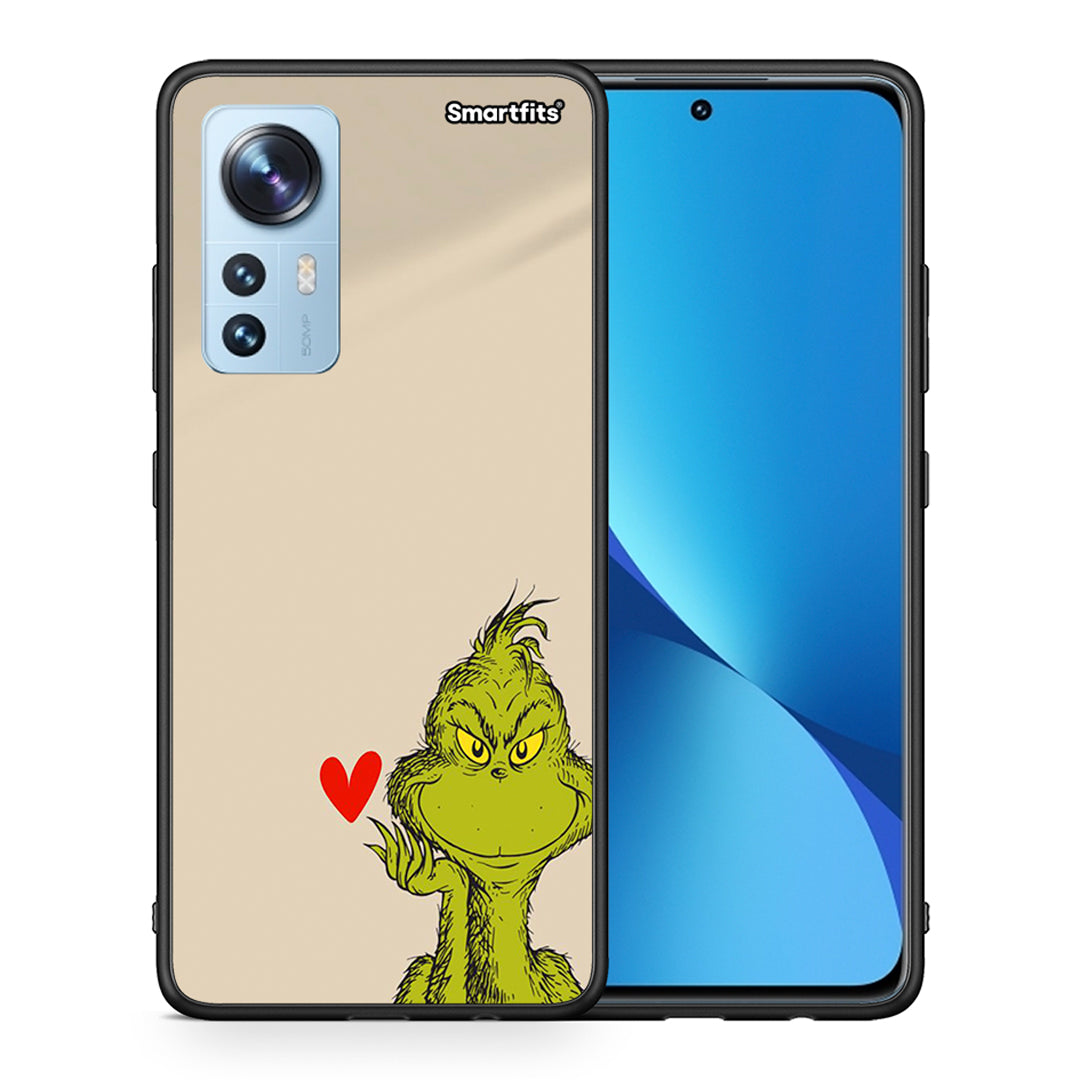 Θήκη Xiaomi 12/12X 5G Xmas Grinch από τη Smartfits με σχέδιο στο πίσω μέρος και μαύρο περίβλημα | Xiaomi 12/12X 5G Xmas Grinch case with colorful back and black bezels