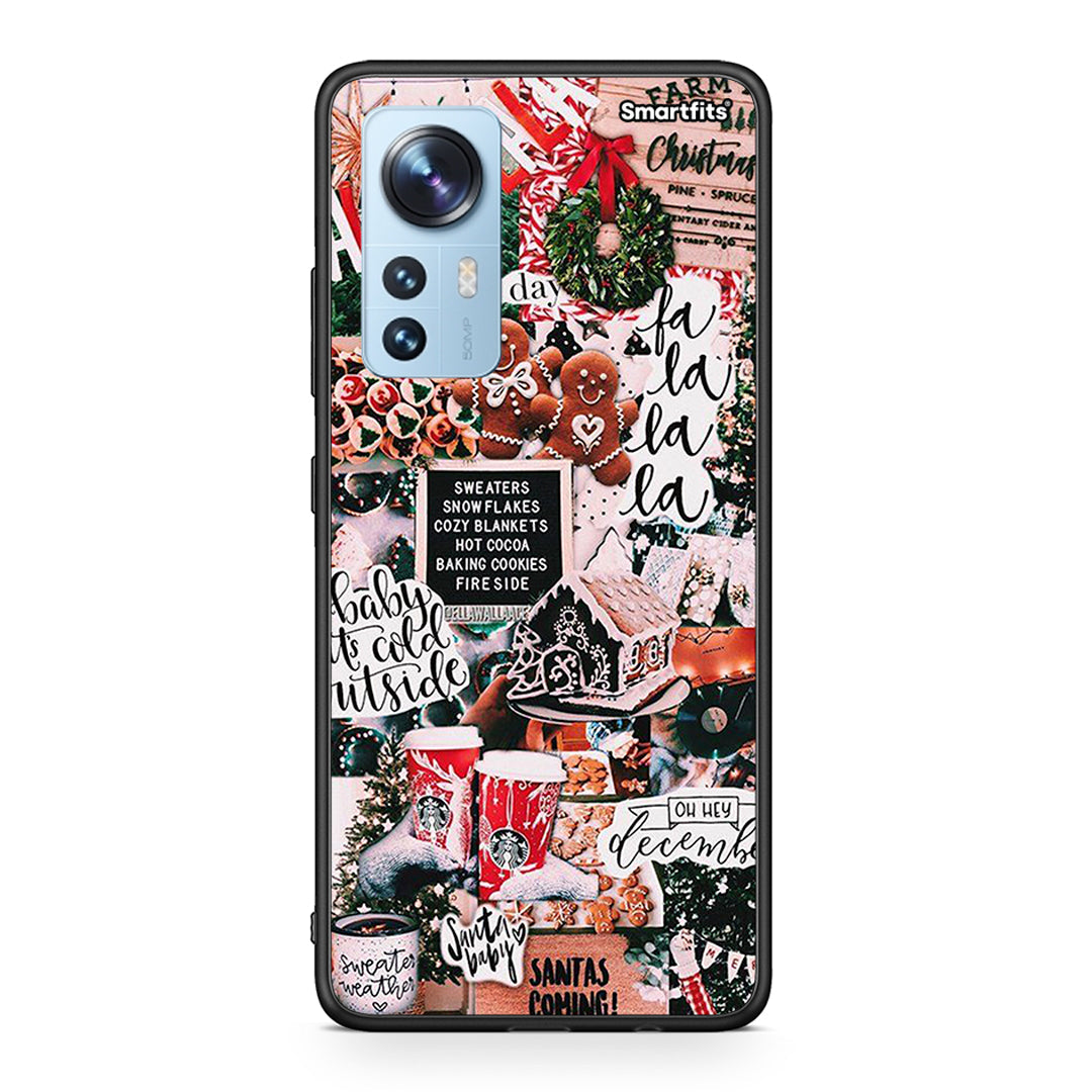 Xiaomi 12/12X 5G Xmas Habbits θήκη από τη Smartfits με σχέδιο στο πίσω μέρος και μαύρο περίβλημα | Smartphone case with colorful back and black bezels by Smartfits