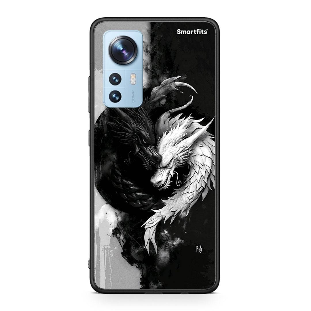 Xiaomi 12 / 12X 5G Yin Yang Θήκη από τη Smartfits με σχέδιο στο πίσω μέρος και μαύρο περίβλημα | Smartphone case with colorful back and black bezels by Smartfits