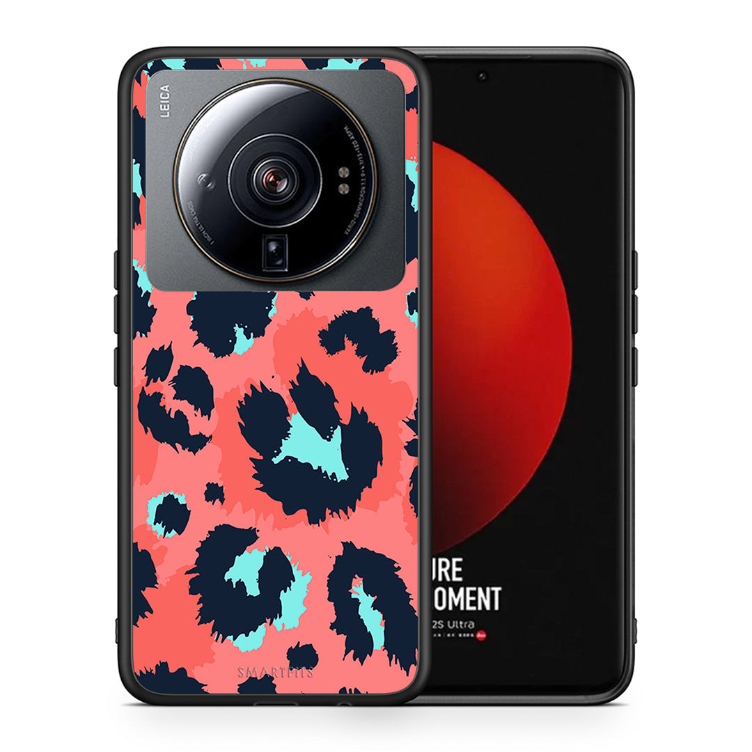 Θήκη Xiaomi 12S Ultra Pink Leopard Animal από τη Smartfits με σχέδιο στο πίσω μέρος και μαύρο περίβλημα | Xiaomi 12S Ultra Pink Leopard Animal case with colorful back and black bezels