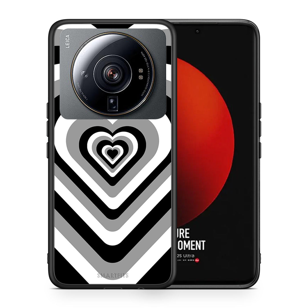 Θήκη Xiaomi 12S Ultra Black Hearts από τη Smartfits με σχέδιο στο πίσω μέρος και μαύρο περίβλημα | Xiaomi 12S Ultra Black Hearts case with colorful back and black bezels