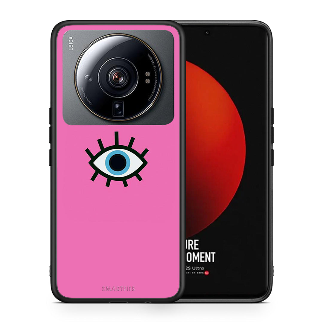Θήκη Xiaomi 12S Ultra Blue Eye Pink από τη Smartfits με σχέδιο στο πίσω μέρος και μαύρο περίβλημα | Xiaomi 12S Ultra Blue Eye Pink case with colorful back and black bezels