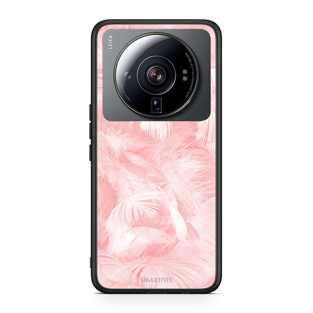 33 - Xiaomi 12S Ultra Pink Feather Boho case, cover, bumper