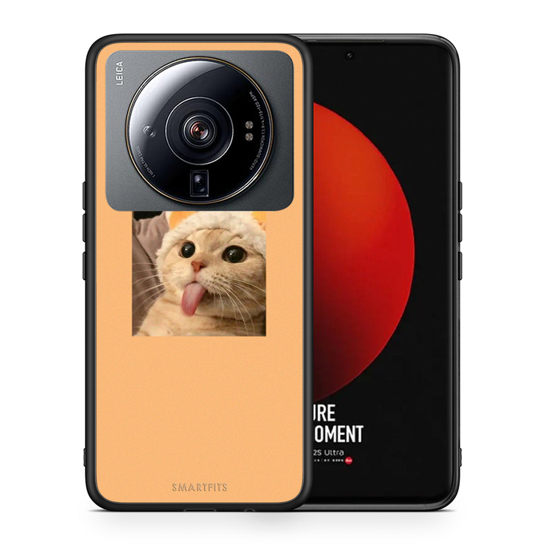 Θήκη Xiaomi 12S Ultra Cat Tongue από τη Smartfits με σχέδιο στο πίσω μέρος και μαύρο περίβλημα | Xiaomi 12S Ultra Cat Tongue case with colorful back and black bezels