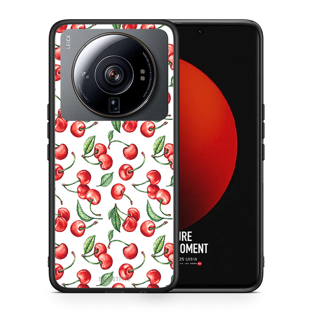 Θήκη Xiaomi 12S Ultra Cherry Summer από τη Smartfits με σχέδιο στο πίσω μέρος και μαύρο περίβλημα | Xiaomi 12S Ultra Cherry Summer case with colorful back and black bezels