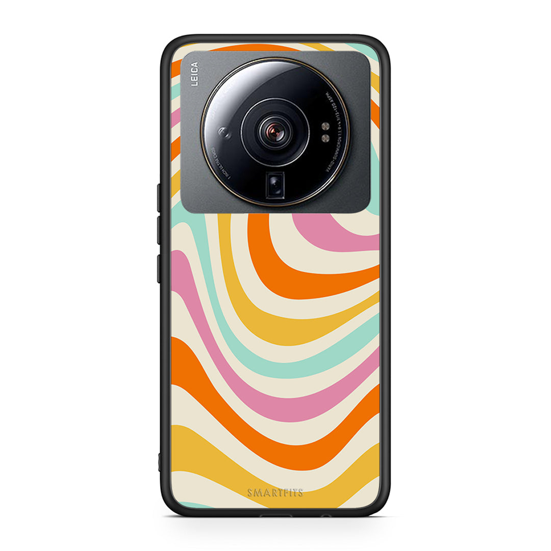 Xiaomi 12S Ultra Colourful Waves θήκη από τη Smartfits με σχέδιο στο πίσω μέρος και μαύρο περίβλημα | Smartphone case with colorful back and black bezels by Smartfits