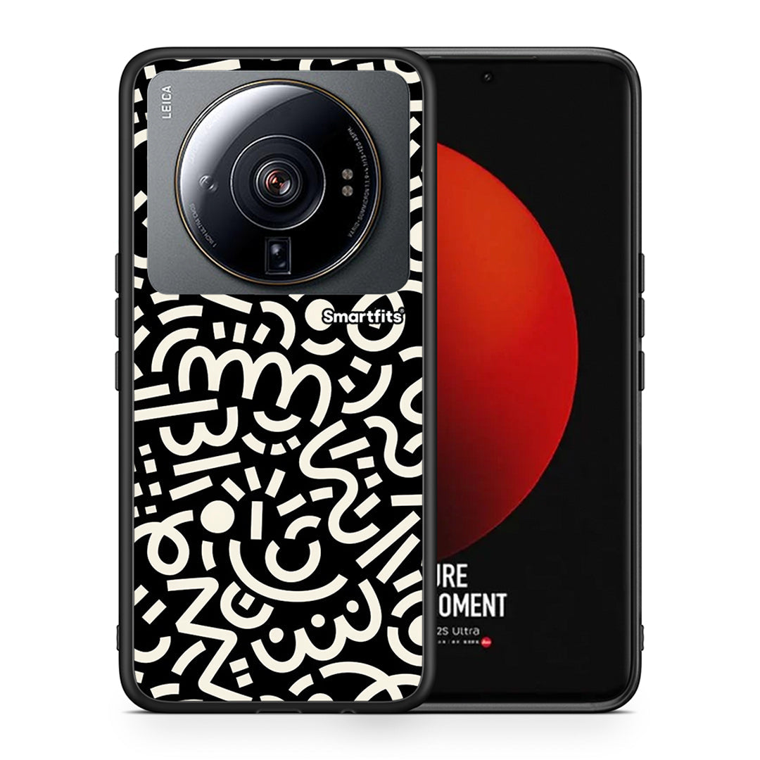 Θήκη Xiaomi 12S Ultra Doodle Art από τη Smartfits με σχέδιο στο πίσω μέρος και μαύρο περίβλημα | Xiaomi 12S Ultra Doodle Art case with colorful back and black bezels