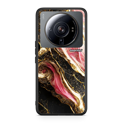Xiaomi 12S Ultra Glamorous Pink Marble θήκη από τη Smartfits με σχέδιο στο πίσω μέρος και μαύρο περίβλημα | Smartphone case with colorful back and black bezels by Smartfits