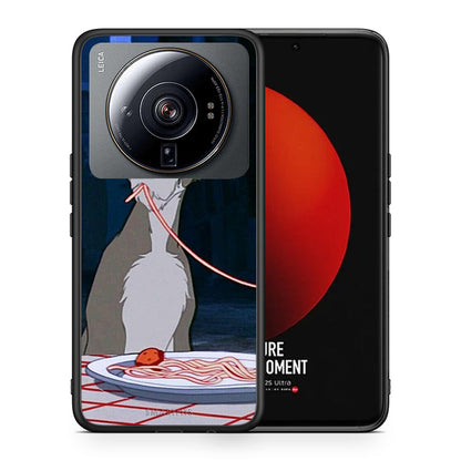 Θήκη Αγίου Βαλεντίνου Xiaomi 12S Ultra Lady And Tramp 1 από τη Smartfits με σχέδιο στο πίσω μέρος και μαύρο περίβλημα | Xiaomi 12S Ultra Lady And Tramp 1 case with colorful back and black bezels