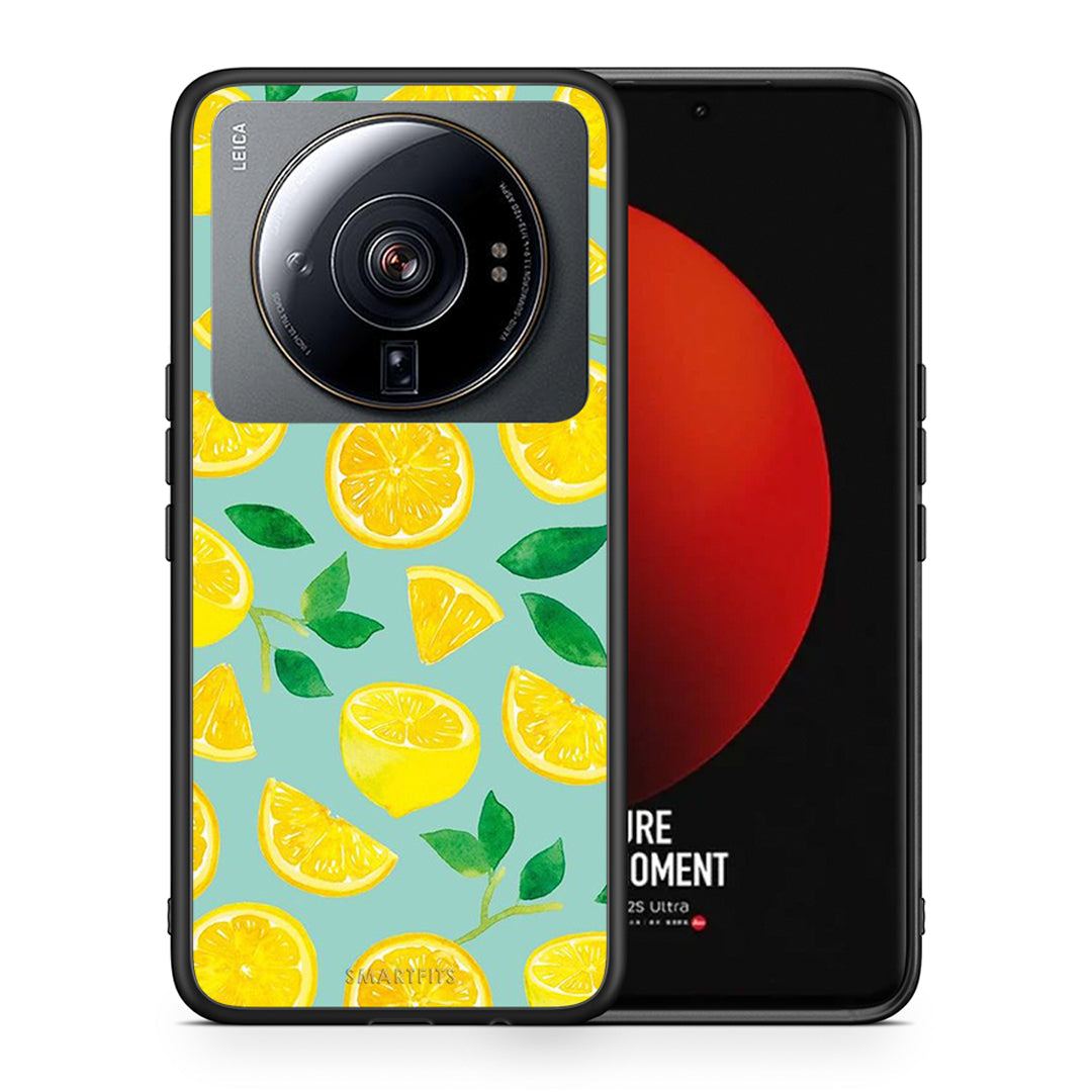 Θήκη Xiaomi 12S Ultra Lemons από τη Smartfits με σχέδιο στο πίσω μέρος και μαύρο περίβλημα | Xiaomi 12S Ultra Lemons case with colorful back and black bezels