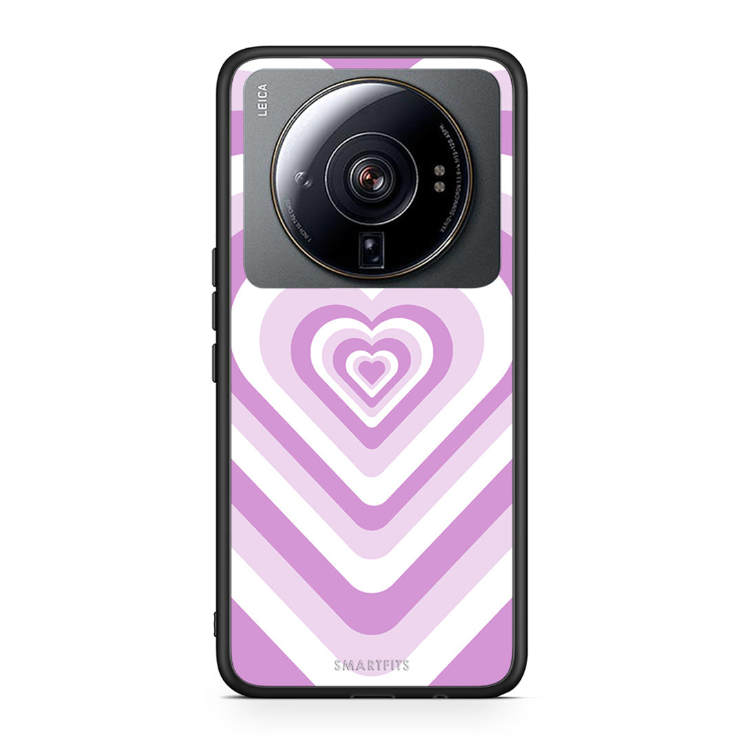 Xiaomi 12S Ultra Lilac Hearts θήκη από τη Smartfits με σχέδιο στο πίσω μέρος και μαύρο περίβλημα | Smartphone case with colorful back and black bezels by Smartfits