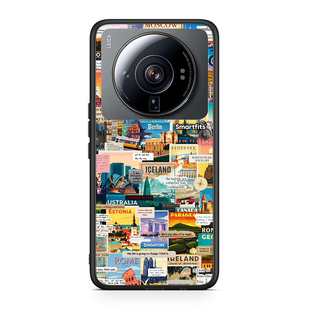 Xiaomi 12S Ultra Live To Travel θήκη από τη Smartfits με σχέδιο στο πίσω μέρος και μαύρο περίβλημα | Smartphone case with colorful back and black bezels by Smartfits