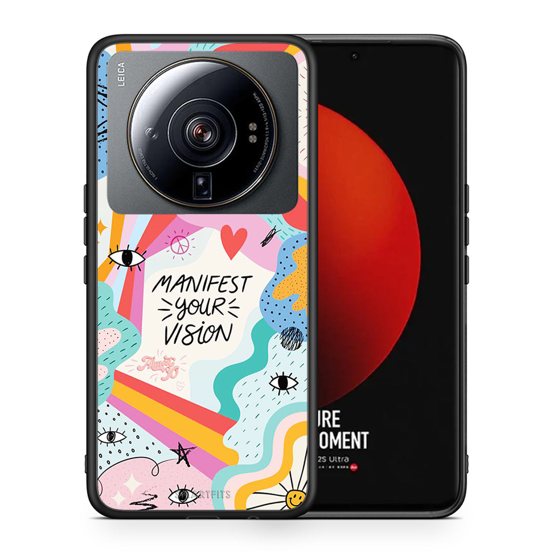 Θήκη Xiaomi 12S Ultra Manifest Your Vision από τη Smartfits με σχέδιο στο πίσω μέρος και μαύρο περίβλημα | Xiaomi 12S Ultra Manifest Your Vision case with colorful back and black bezels