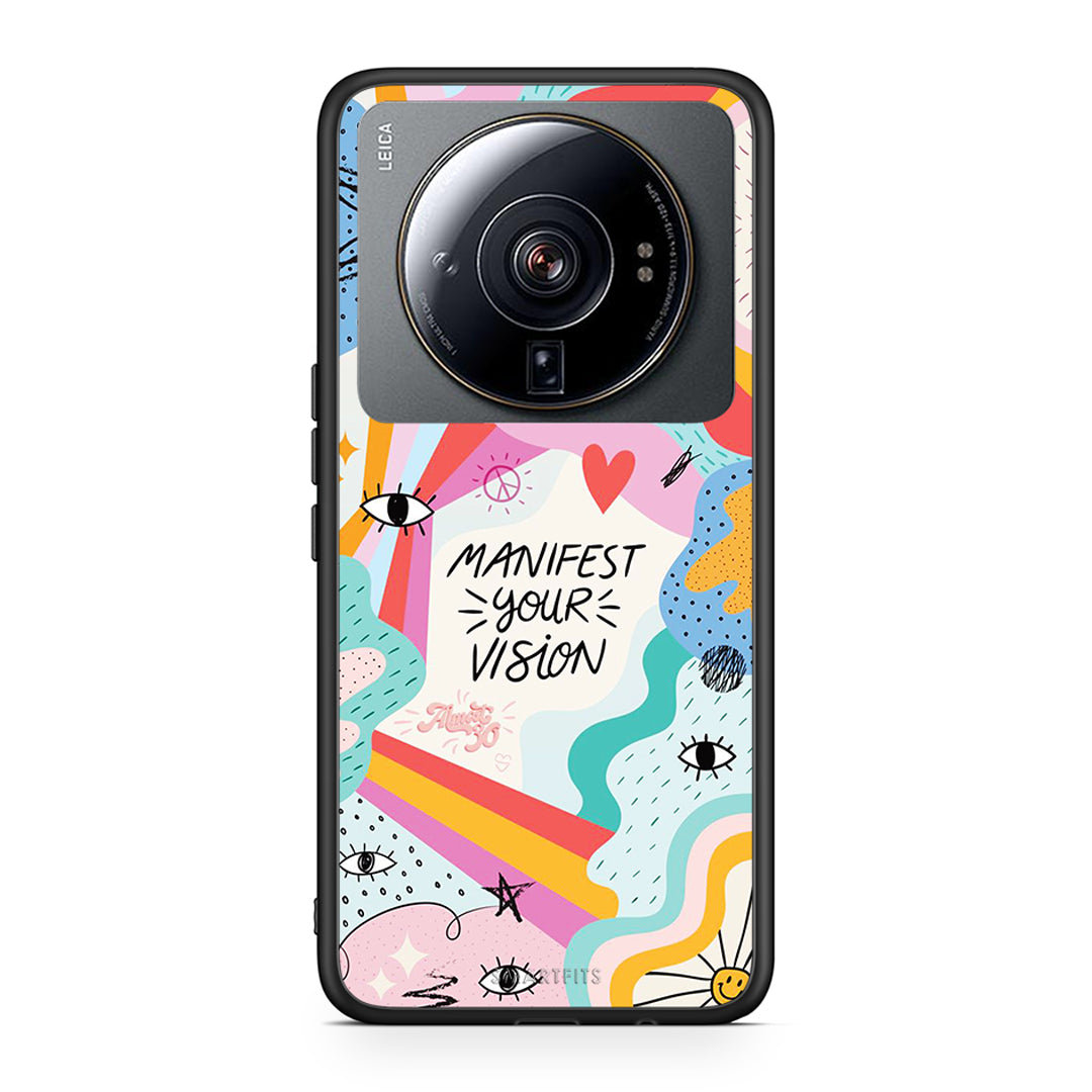 Xiaomi 12S Ultra Manifest Your Vision θήκη από τη Smartfits με σχέδιο στο πίσω μέρος και μαύρο περίβλημα | Smartphone case with colorful back and black bezels by Smartfits