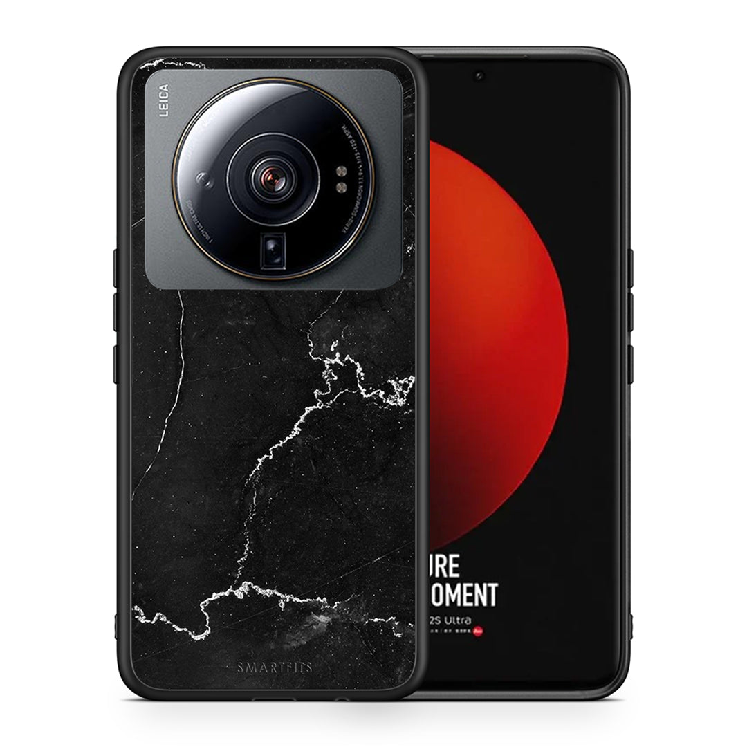 Θήκη Xiaomi 12S Ultra Black Marble από τη Smartfits με σχέδιο στο πίσω μέρος και μαύρο περίβλημα | Xiaomi 12S Ultra Black Marble case with colorful back and black bezels