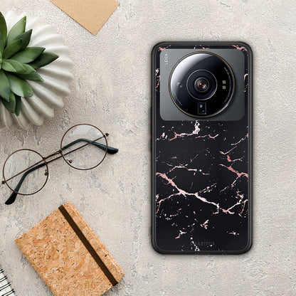 Marble Black Rosegold - Xiaomi 12S Ultra θήκη