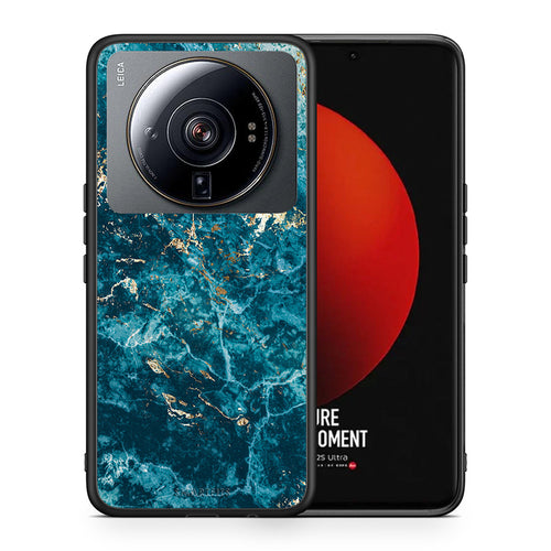 Θήκη Xiaomi 12S Ultra Marble Blue από τη Smartfits με σχέδιο στο πίσω μέρος και μαύρο περίβλημα | Xiaomi 12S Ultra Marble Blue case with colorful back and black bezels