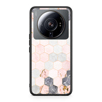 Thumbnail for 4 - Xiaomi 12S Ultra Hexagon Pink Marble case, cover, bumper
