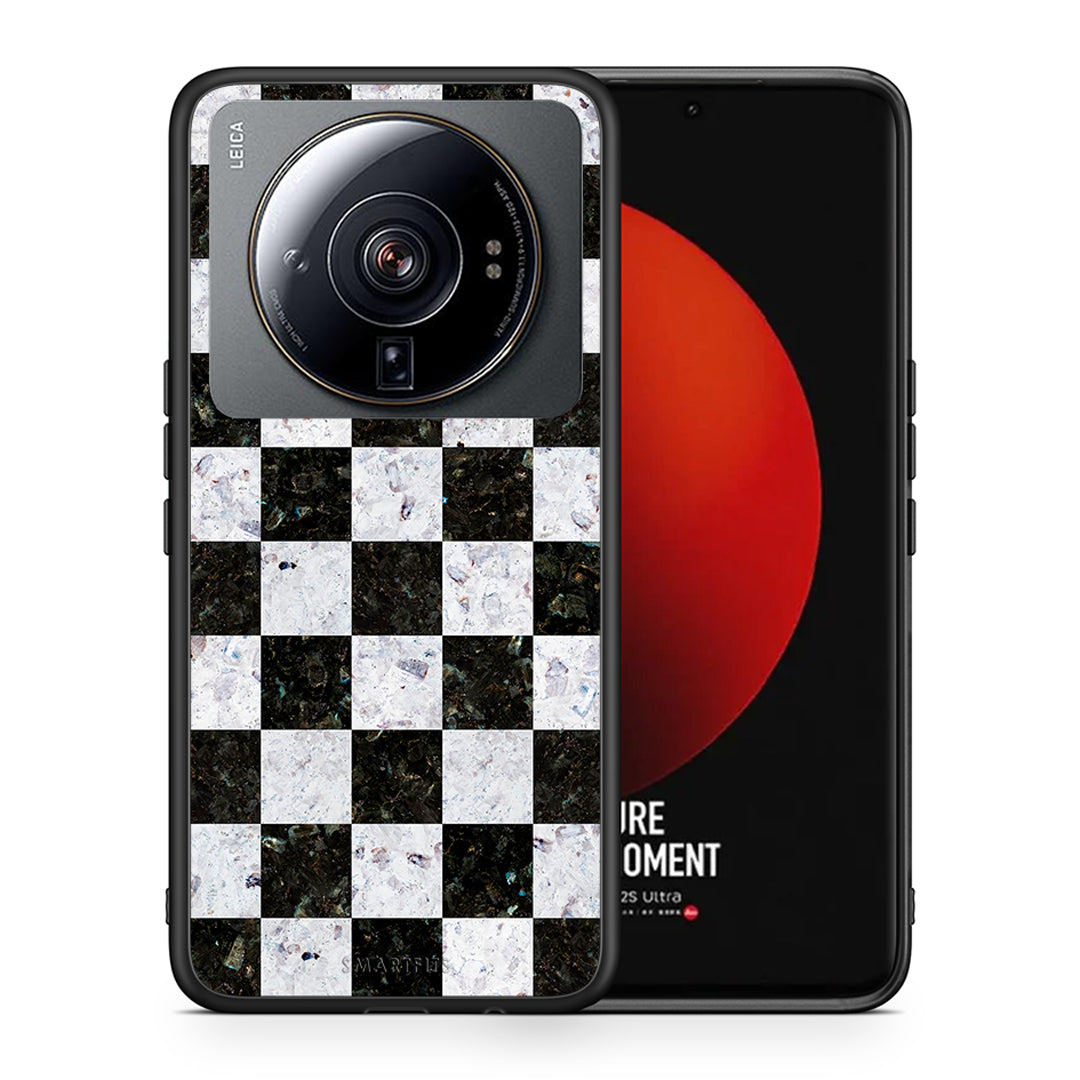 Θήκη Xiaomi 12S Ultra Square Geometric Marble από τη Smartfits με σχέδιο στο πίσω μέρος και μαύρο περίβλημα | Xiaomi 12S Ultra Square Geometric Marble case with colorful back and black bezels