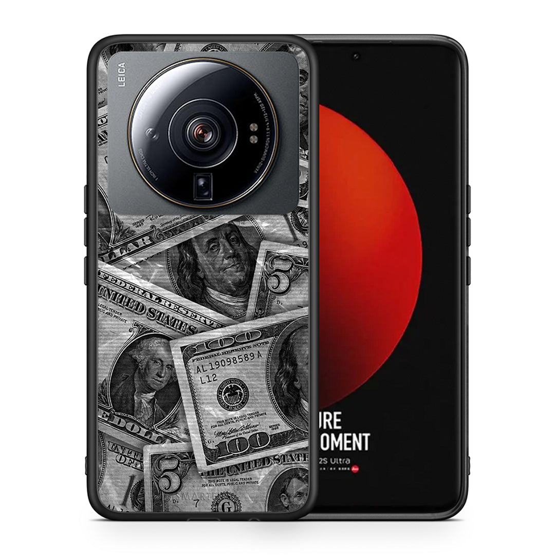 Θήκη Xiaomi 12S Ultra Money Dollars από τη Smartfits με σχέδιο στο πίσω μέρος και μαύρο περίβλημα | Xiaomi 12S Ultra Money Dollars case with colorful back and black bezels