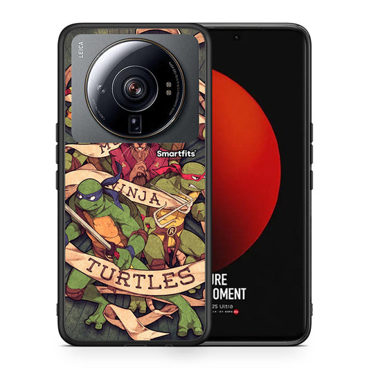 Θήκη Xiaomi 12S Ultra Ninja Turtles από τη Smartfits με σχέδιο στο πίσω μέρος και μαύρο περίβλημα | Xiaomi 12S Ultra Ninja Turtles case with colorful back and black bezels