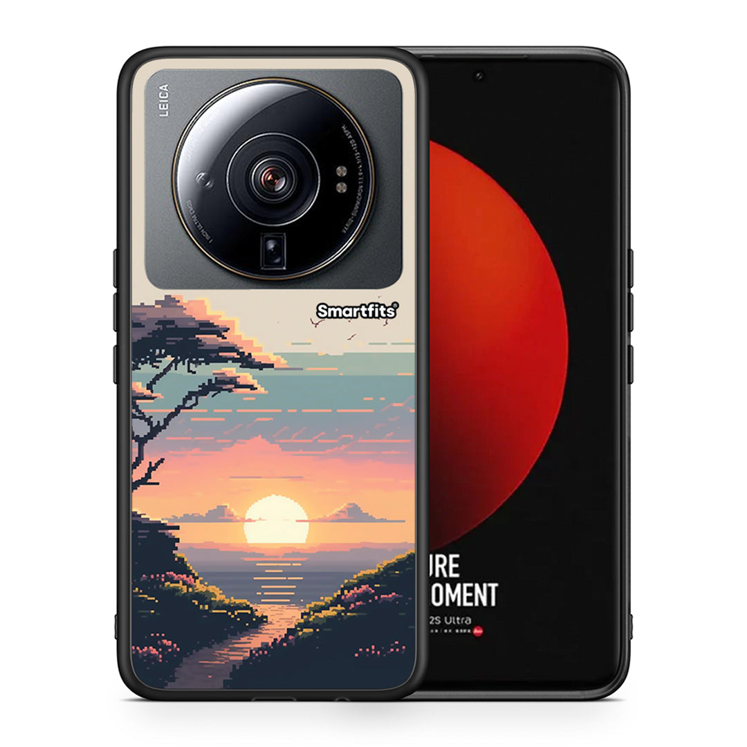 Θήκη Xiaomi 12S Ultra Pixel Sunset από τη Smartfits με σχέδιο στο πίσω μέρος και μαύρο περίβλημα | Xiaomi 12S Ultra Pixel Sunset case with colorful back and black bezels
