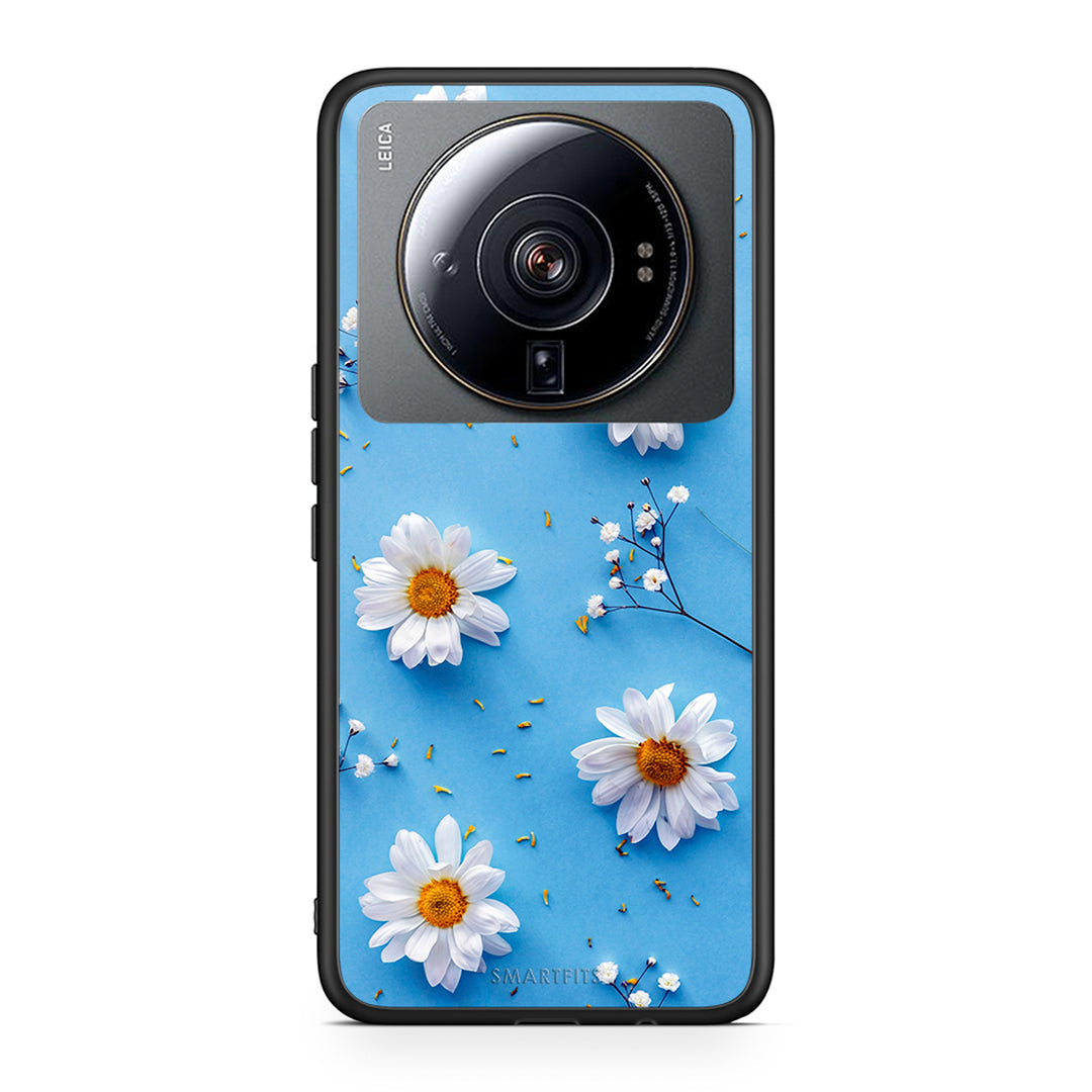 Xiaomi 12S Ultra Real Daisies θήκη από τη Smartfits με σχέδιο στο πίσω μέρος και μαύρο περίβλημα | Smartphone case with colorful back and black bezels by Smartfits
