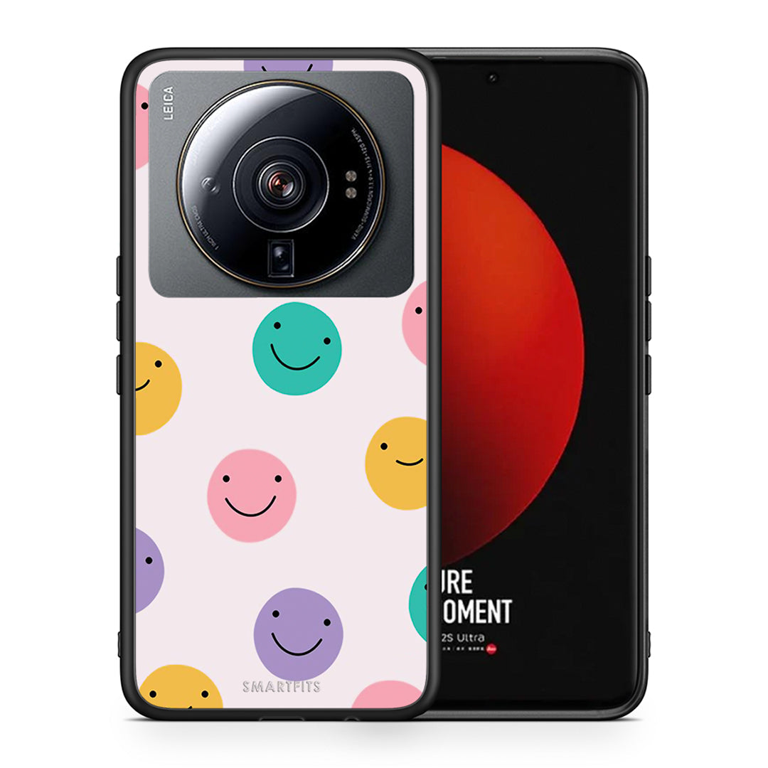 Θήκη Xiaomi 12S Ultra Smiley Faces από τη Smartfits με σχέδιο στο πίσω μέρος και μαύρο περίβλημα | Xiaomi 12S Ultra Smiley Faces case with colorful back and black bezels