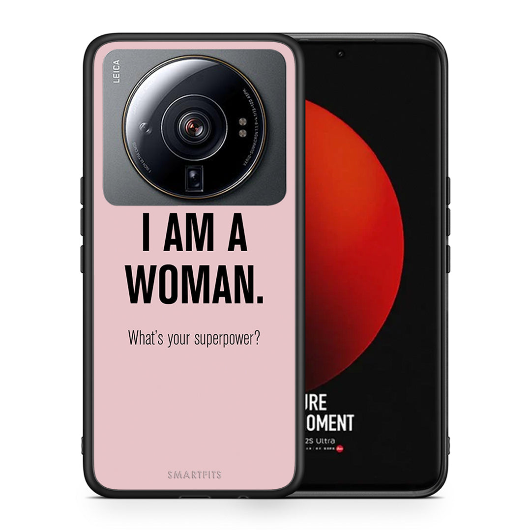 Θήκη Xiaomi 12S Ultra Superpower Woman από τη Smartfits με σχέδιο στο πίσω μέρος και μαύρο περίβλημα | Xiaomi 12S Ultra Superpower Woman case with colorful back and black bezels