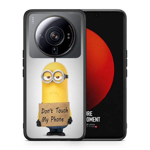 Θήκη Xiaomi 12S Ultra Minion Text από τη Smartfits με σχέδιο στο πίσω μέρος και μαύρο περίβλημα | Xiaomi 12S Ultra Minion Text case with colorful back and black bezels