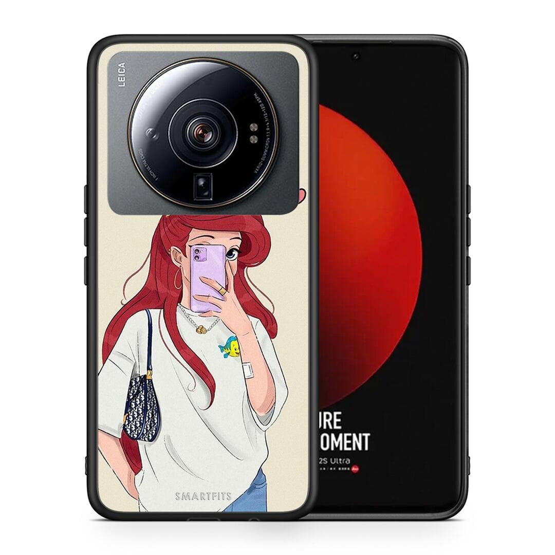 Θήκη Xiaomi 12S Ultra Walking Mermaid από τη Smartfits με σχέδιο στο πίσω μέρος και μαύρο περίβλημα | Xiaomi 12S Ultra Walking Mermaid case with colorful back and black bezels