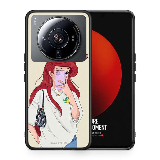 Θήκη Xiaomi 12S Ultra Walking Mermaid από τη Smartfits με σχέδιο στο πίσω μέρος και μαύρο περίβλημα | Xiaomi 12S Ultra Walking Mermaid case with colorful back and black bezels