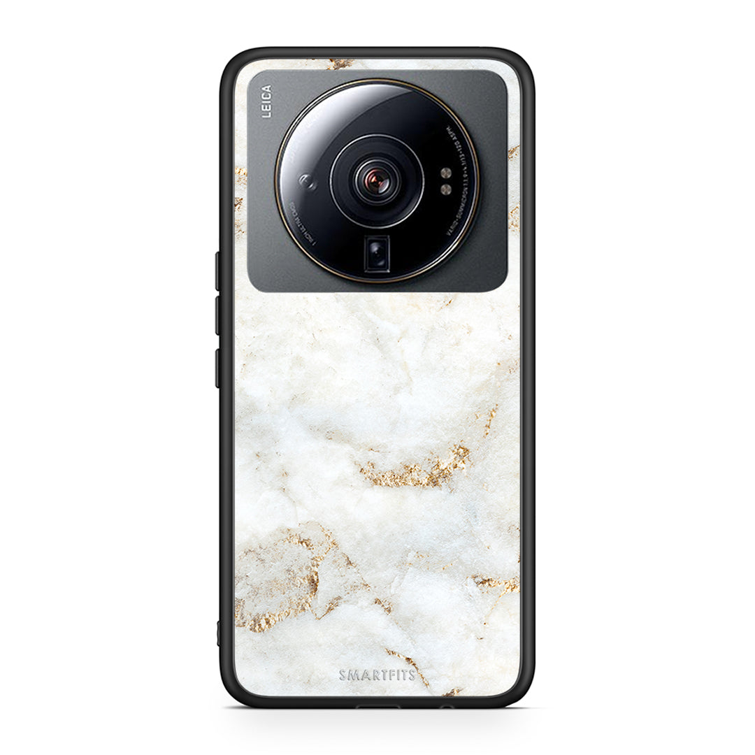 Xiaomi 12S Ultra White Gold Marble θήκη από τη Smartfits με σχέδιο στο πίσω μέρος και μαύρο περίβλημα | Smartphone case with colorful back and black bezels by Smartfits