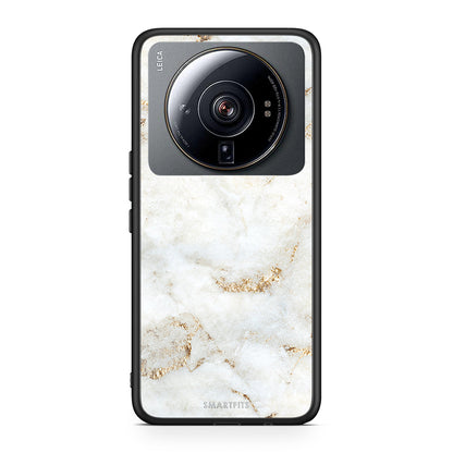 Xiaomi 12S Ultra White Gold Marble θήκη από τη Smartfits με σχέδιο στο πίσω μέρος και μαύρο περίβλημα | Smartphone case with colorful back and black bezels by Smartfits