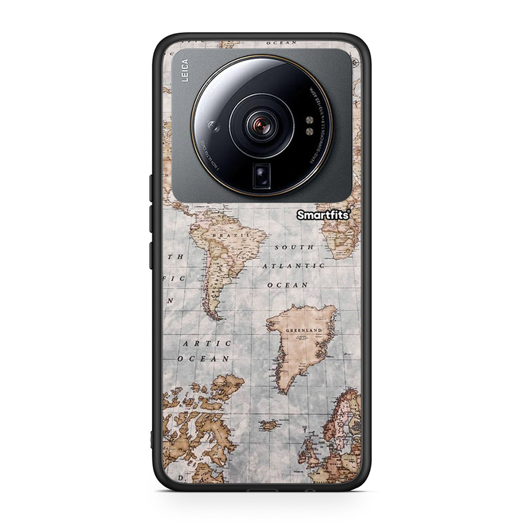Xiaomi 12S Ultra World Map θήκη από τη Smartfits με σχέδιο στο πίσω μέρος και μαύρο περίβλημα | Smartphone case with colorful back and black bezels by Smartfits