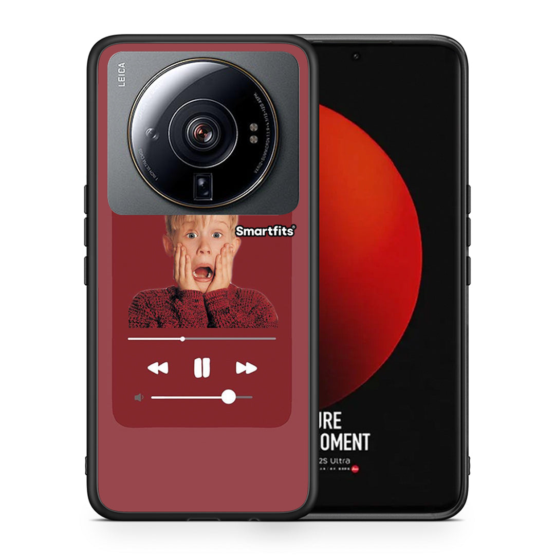 Θήκη Xiaomi 12S Ultra Xmas Alone Music από τη Smartfits με σχέδιο στο πίσω μέρος και μαύρο περίβλημα | Xiaomi 12S Ultra Xmas Alone Music case with colorful back and black bezels
