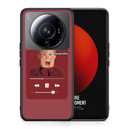 Θήκη Xiaomi 12S Ultra Xmas Alone Music από τη Smartfits με σχέδιο στο πίσω μέρος και μαύρο περίβλημα | Xiaomi 12S Ultra Xmas Alone Music case with colorful back and black bezels