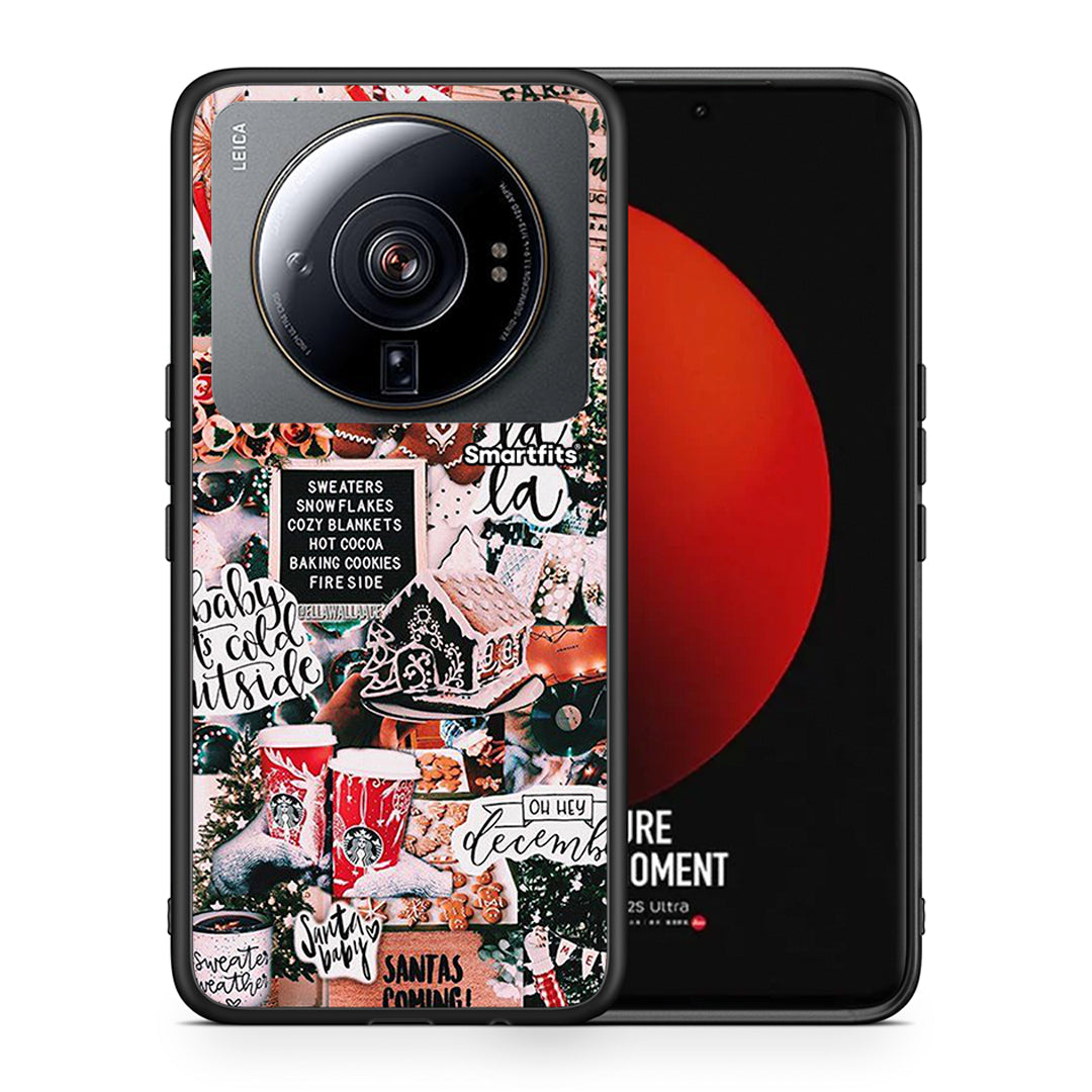 Θήκη Xiaomi 12S Ultra Xmas Habbits από τη Smartfits με σχέδιο στο πίσω μέρος και μαύρο περίβλημα | Xiaomi 12S Ultra Xmas Habbits case with colorful back and black bezels