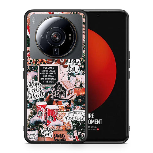 Θήκη Xiaomi 12S Ultra Xmas Habbits από τη Smartfits με σχέδιο στο πίσω μέρος και μαύρο περίβλημα | Xiaomi 12S Ultra Xmas Habbits case with colorful back and black bezels