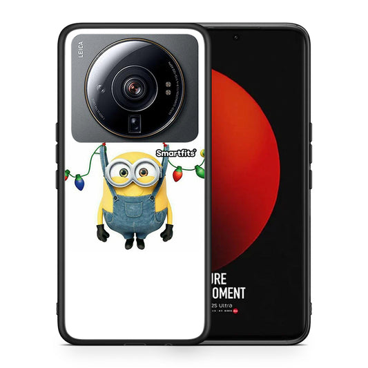 Θήκη Xiaomi 12S Ultra Xmas Minion Lights από τη Smartfits με σχέδιο στο πίσω μέρος και μαύρο περίβλημα | Xiaomi 12S Ultra Xmas Minion Lights case with colorful back and black bezels