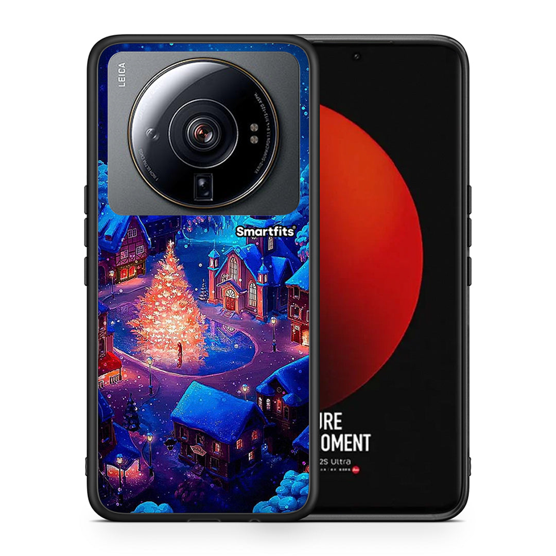 Θήκη Xiaomi 12S Ultra Xmas Village από τη Smartfits με σχέδιο στο πίσω μέρος και μαύρο περίβλημα | Xiaomi 12S Ultra Xmas Village case with colorful back and black bezels