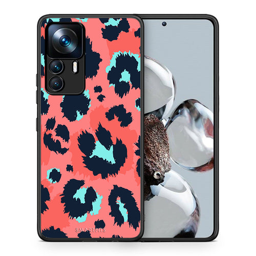 Θήκη Xiaomi 12T / K50 Ultra Pink Leopard Animal από τη Smartfits με σχέδιο στο πίσω μέρος και μαύρο περίβλημα | Xiaomi 12T / K50 Ultra Pink Leopard Animal case with colorful back and black bezels