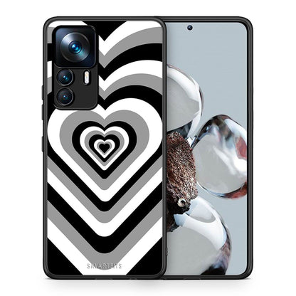 Θήκη Xiaomi 12T / K50 Ultra Black Hearts από τη Smartfits με σχέδιο στο πίσω μέρος και μαύρο περίβλημα | Xiaomi 12T / K50 Ultra Black Hearts case with colorful back and black bezels