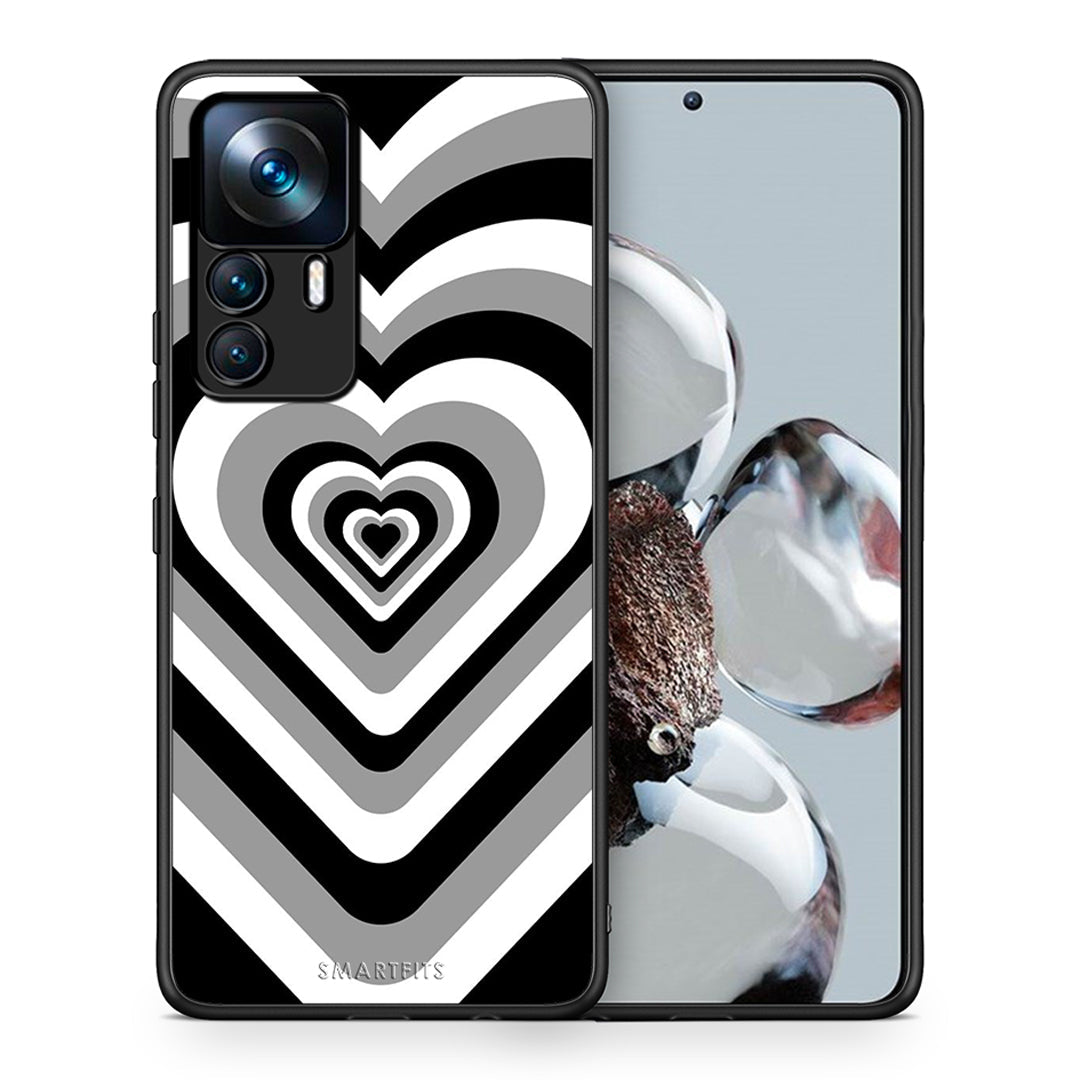 Θήκη Xiaomi 12T / 12T Pro / K50 Ultra Black Hearts από τη Smartfits με σχέδιο στο πίσω μέρος και μαύρο περίβλημα | Xiaomi 12T / 12T Pro / K50 Ultra Black Hearts case with colorful back and black bezels