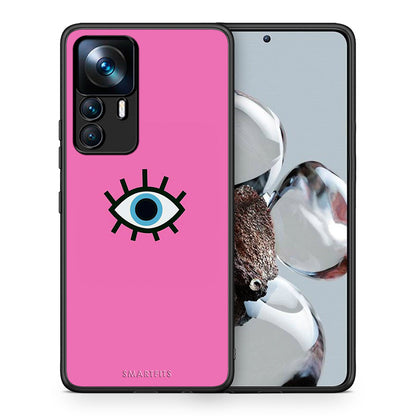 Θήκη Xiaomi 12T / K50 Ultra Blue Eye Pink από τη Smartfits με σχέδιο στο πίσω μέρος και μαύρο περίβλημα | Xiaomi 12T / K50 Ultra Blue Eye Pink case with colorful back and black bezels