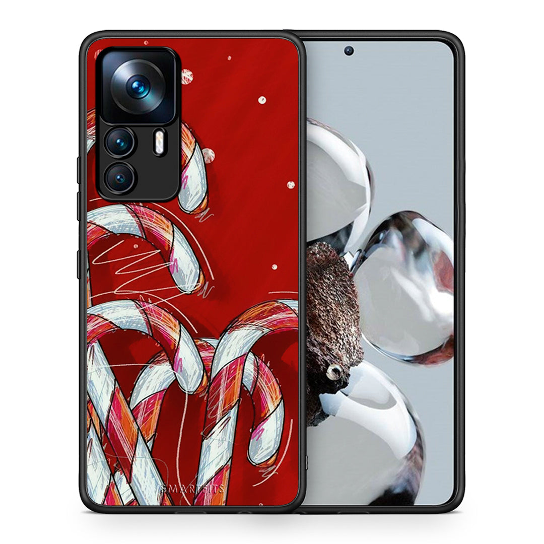 Θήκη Xiaomi 12T / K50 Ultra Candy Cane από τη Smartfits με σχέδιο στο πίσω μέρος και μαύρο περίβλημα | Xiaomi 12T / K50 Ultra Candy Cane case with colorful back and black bezels