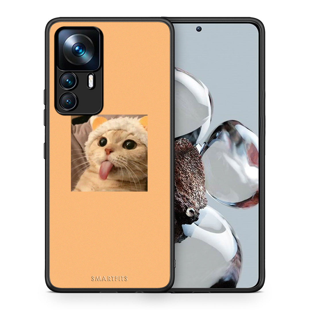 Θήκη Xiaomi 12T / K50 Ultra Cat Tongue από τη Smartfits με σχέδιο στο πίσω μέρος και μαύρο περίβλημα | Xiaomi 12T / K50 Ultra Cat Tongue case with colorful back and black bezels