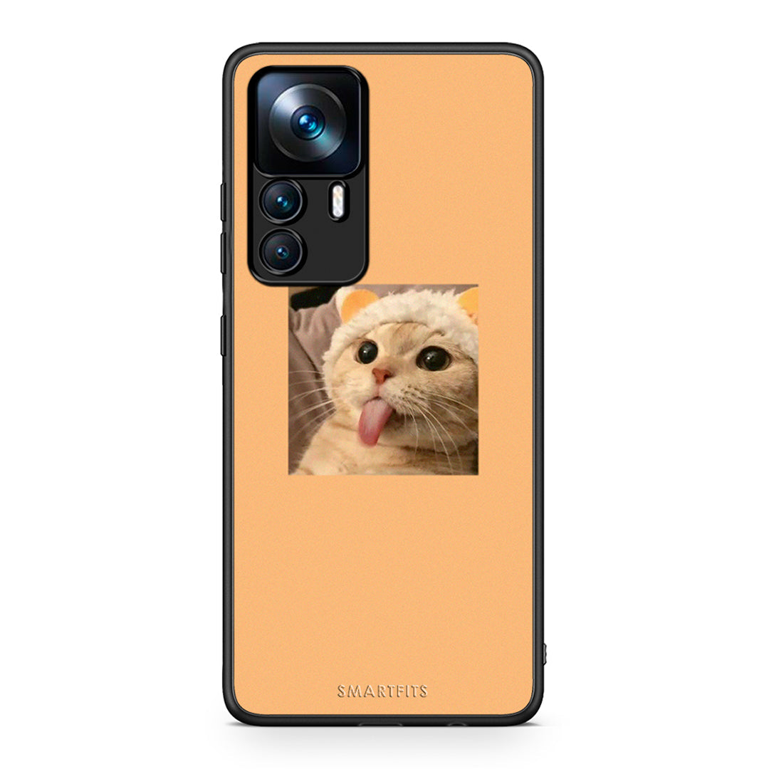 Xiaomi 12T / K50 Ultra Cat Tongue θήκη από τη Smartfits με σχέδιο στο πίσω μέρος και μαύρο περίβλημα | Smartphone case with colorful back and black bezels by Smartfits